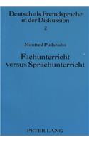 Fachunterricht Versus Sprachunterricht