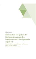 Introduction à la gestion de l'information au sein des établissements d'enseignement