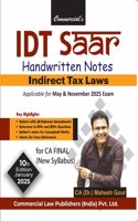 IDT SAAR Handwritten Notes (indirect Tax Laws) CA Final New Syllabus (Paperback)