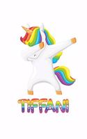 Tiffani: Tiffani 6x9 Journal Notebook Dabbing Unicorn Rainbow