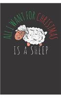 Notebook: Sheep Christmas Day Farm Animal Gift Farmer Cute Dot Grid 6x9 120 Pages
