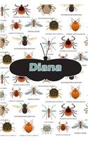 Diana: Bug Insect Weekly Planer Book Notebook Journal Book 120 Pages 6x9