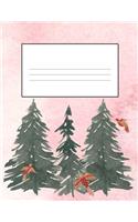 Trees & Birds Pink 8.5 x 11 150 Pages Journal Notebook