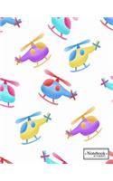 Notebook a madoo: &#3655;Helicopter cover and Dot Graph Line Sketch pages, Extra large (8.5 x 11) inches, 110 pages, White paper, Sketch, Notebook journal(1 &#3655;helicopter Notebook)
