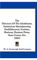 The Directory of the Inhabitants, Institutions Manufacturing Establishments, Societies, Business, Business Firms, State Census, Etc. (1882)