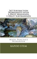 365 Subtraction Worksheets with 1-Digit Minuends, 1-Digit Subtrahends: Math Practice Workbook(365 Days Math Subtraction)