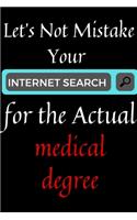 Let's Not Mistake Your internet search for the Actual medical degree