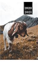 Goat Farmer Farming Herder Goatherd Week Planner Weekly Organizer Calendar 2020 / 2021 - Explore Mountains