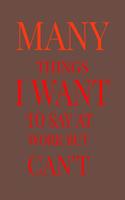 The many things i want to say at work but i can't: notebook/journal 6X9 inches 120 pages