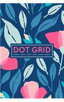 Dot Grid Notebook - Journal- Libreta - Cahier - Taccuino - Notizbuch: 110 Dotted Pages of Bullets for Journaling, Note Taking or to Create Your Own Planner, Organizer or Diary: Pink & Teal Flowers 999-5