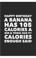 Happy Birthday A Banana Has 105 Calories