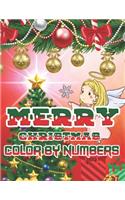 Merry Christmas Color By Numbers: a beautiful colouring book with Christmas designs on a black background, for gloriously vivid colours