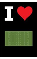 Blank Notebook - 100 Pages - I Love Rugby - Union Pitch