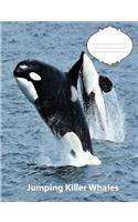 Jumping Killer Whales College Ruled Line Paper Composition Book: Whale Fans, College Notebooks, Middle School Supplies, Adult Journals, Composition Book