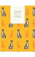 2019 Weekly Planner Twenty Nineteen: Dated with to Do Notes and Inspirational Quotes - Italian Greyhound Yellow