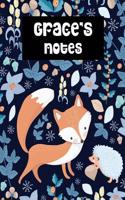 Grace's Notes: Winter Fox Personalised College Ruled Notebook