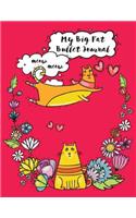 My Big Fat Bullet Journal for Cat Lovers Funny Flying Cartoon Cat 4: Jumbo Sized Graph Design Bullet Notebook Journal - 300 Plus Numbered Pages with 300 Graph Style Grid Pages, 6 Index Pages and 2 Key Pages in Large 8