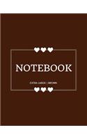 Notebook Extra Large: Brown: Notebook 8.5 X 11: Notebook 400 Pages