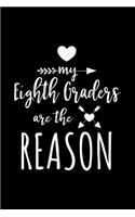 My Eighth Graders Are The Reason: Eighth Grade Teacher Appreciation Journal Notebook