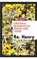 Original Readings in Prose and Verse