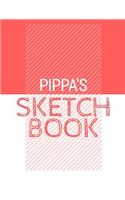 Pippa's Sketchbook: Personalized red sketchbook with name: 120 Pages