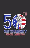 50th Anniversary Moon Landing: 6 x 9 50th Anniversary Moon Landing Notebook with 125 Lined Pages Gift