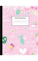 Notebook: Cute Lined Journal Ruled Composition Note Book to Draw and Write In for Girls and Boys - Home School Supplies for K-12 Grade Highschool and College: