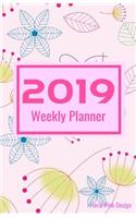 2019 Weekly Planner Floral Pink Design