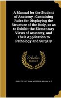 Manual for the Student of Anatomy; Containing Rules for Displaying the Structure of the Body, so as to Exhibit the Elementary Views of Anatomy, and Their Application to Pathology and Surgery
