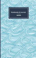 Notebooks & Journals: Lined, Soft cover, 5.5 x 8.5 inch, 130 pages, waves pattern
