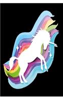 White rainbow Unicorn notebook black