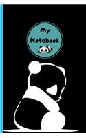 My Notebook: Novelty Cute Panda, gifts for Panda lovers.Pretty Panda.Panda Pattern.120 pages Lined Paperback Journal. Size 6 x 9.