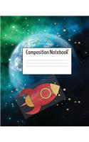 Composition Notebook - Red Rocket: Space Journal