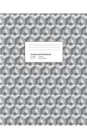 Isometric Dot Grid Notebook: Isometric Design in Grey, Large Composition Notebook 3D Dot Grid