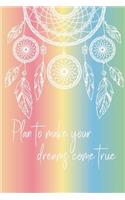 Daily Planner: Undated Daily Planner & Tracker Rainbow Dreamcatcher Bohemian Feathers Indian Tribal