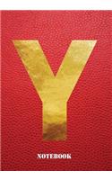 Y Notebook: Letter 'y' Notebook, Composition, Exercise or Log or Study Book - Red Cover