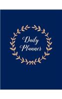 Daily Planner: Plan Your Day with Times Hour by Hour + to Do List, Goals & Notes Section, Undated & Professionally Designed Daily Organizer + Scheduler, Gold Wreat