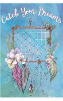 Bullet Journal Notebook Catch Your Dreams Watercolor Dreamcatcher: 112 Page Numbered Graph Style Grid Bullet Journal with Index Pages and Key Pages in Portable 6 X 9 Size