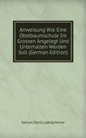 Anweisung Wie Eine Obstbaumschule Im Grossen Angelegt Und Unterhalten Werden Soll (German Edition)