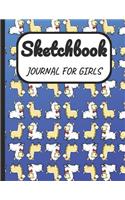 Sketchbook Journal for Girls: A Large Note Book for Girls of All Ages with Blank Paper for Drawing and Sketching: Artist Edition with Girly Cover