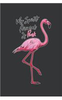 Notebook: My Spirit Animal Is Pink Flamingo Lover Funny Journal & Doodle Diary; 120 Squared Grid Pages for Writing and Drawing - 6x9 in.