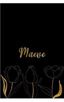 Maeve: Personalized Writing Journal for Women - Elegant Black and Gold