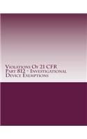 Violations Of 21 CFR Part 812 - Investigational Device Exemptions: Warning Letters Issued by U.S. Food and Drug Administration(FDA Warning Letters Analysis)
