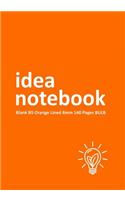 Idea Notebook Blank B5 Orange Lined 8mm 140 Pages BULB