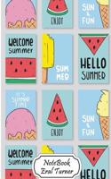 Notebook Journal Dot-Grid, Graph, Lined, Blank No Lined: Hello Summer: Small Pocket Notebook Journal Diary, 120 Pages, 5.5- X 8.5- (Blank Notebook Jou