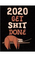 2020 Planner January to December Sloth Get Shit Done