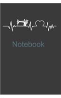 Notebook: Perfect Notebook For Quilting Sewing Heartbeat Lover. Cute Cream Paper 6*9 Inch With 100 Pages Notebook For Writing Daily Routine, Journal and Hand 