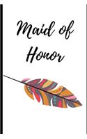 Maid of Honor: : Stylish Colorful Bohemian Feather: Things To Do: Bridesmaid Proposal Prompted Fill In Organizer for Maid of Honor for Notes, Reminders, Lists, Thi