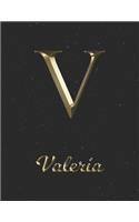 Valeria: 1 Year Daily Planner (12 Months) - Yellow Gold Effect Letter V Initial First Name - 2020 - 2021 - 365 Pages for Planning - January 20 - December 20 