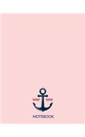 Notebook: Anchor on pink cover and Dot Graph Line Sketch pages, Extra large (8.5 x 11) inches, 110 pages, White paper, Sketch, Draw and Paint(2 Anchor on Pink Notebook)